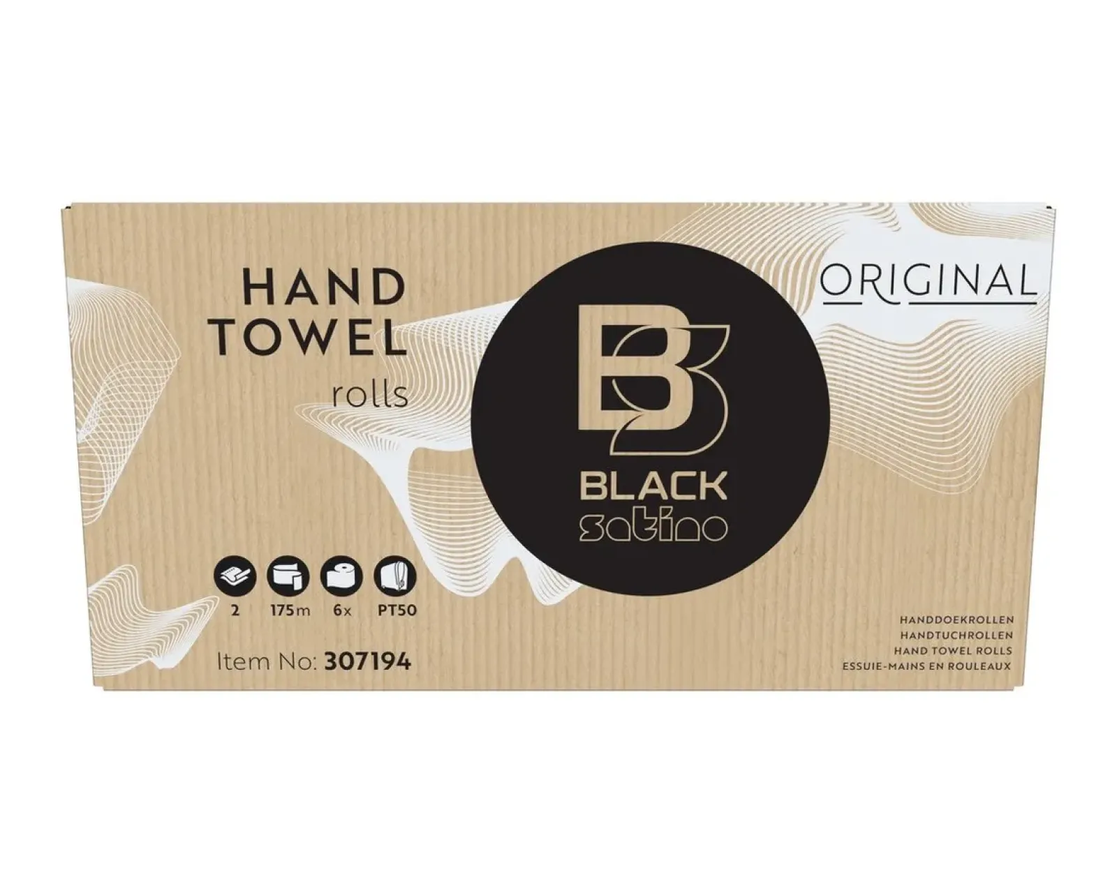 Satino Black Handdoekrol 2 laags 175 meter (6 stuks) Outlet
