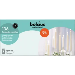 Bolsius Professional Torpedokaarsen Ivoor 240/22 mm 9h (136 stuks) Best