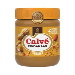 Calve pindakaas stukjes noot (12x 350gr) New