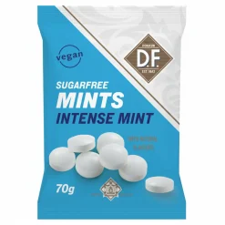 D.F. Sugarfree Mints Intens Mint zakje (12x 70g) Discount