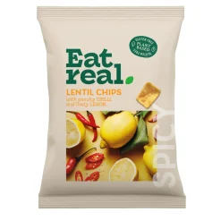 Eat Real Chilli &Amp; Lemon Lentil Chips (10X 95gr) New
