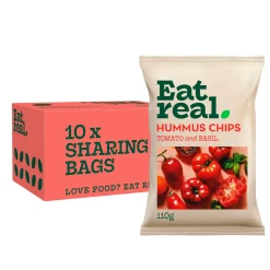 Eat Real Tomato &Amp; Basil Hummus Chips (10X 110gr) Hot