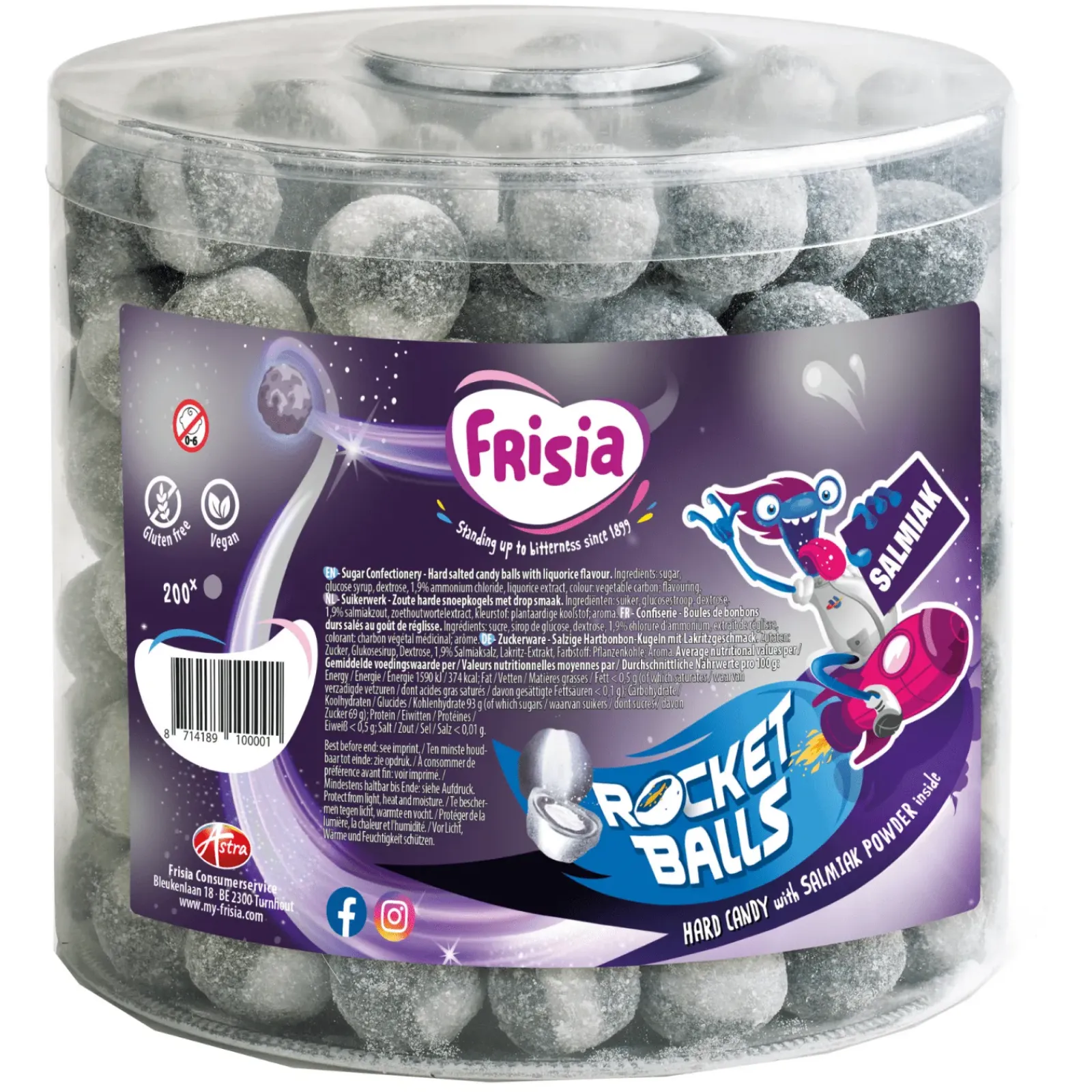 Frisia Rocket Balls Salmiak Kogels (200 stuks)