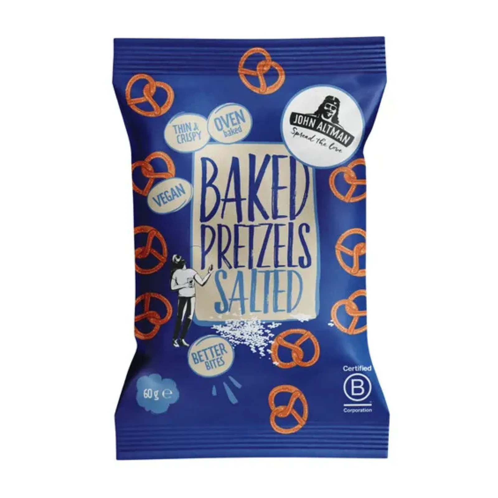 John Altman baked pretzels mini zak (12x 60gr) Outlet
