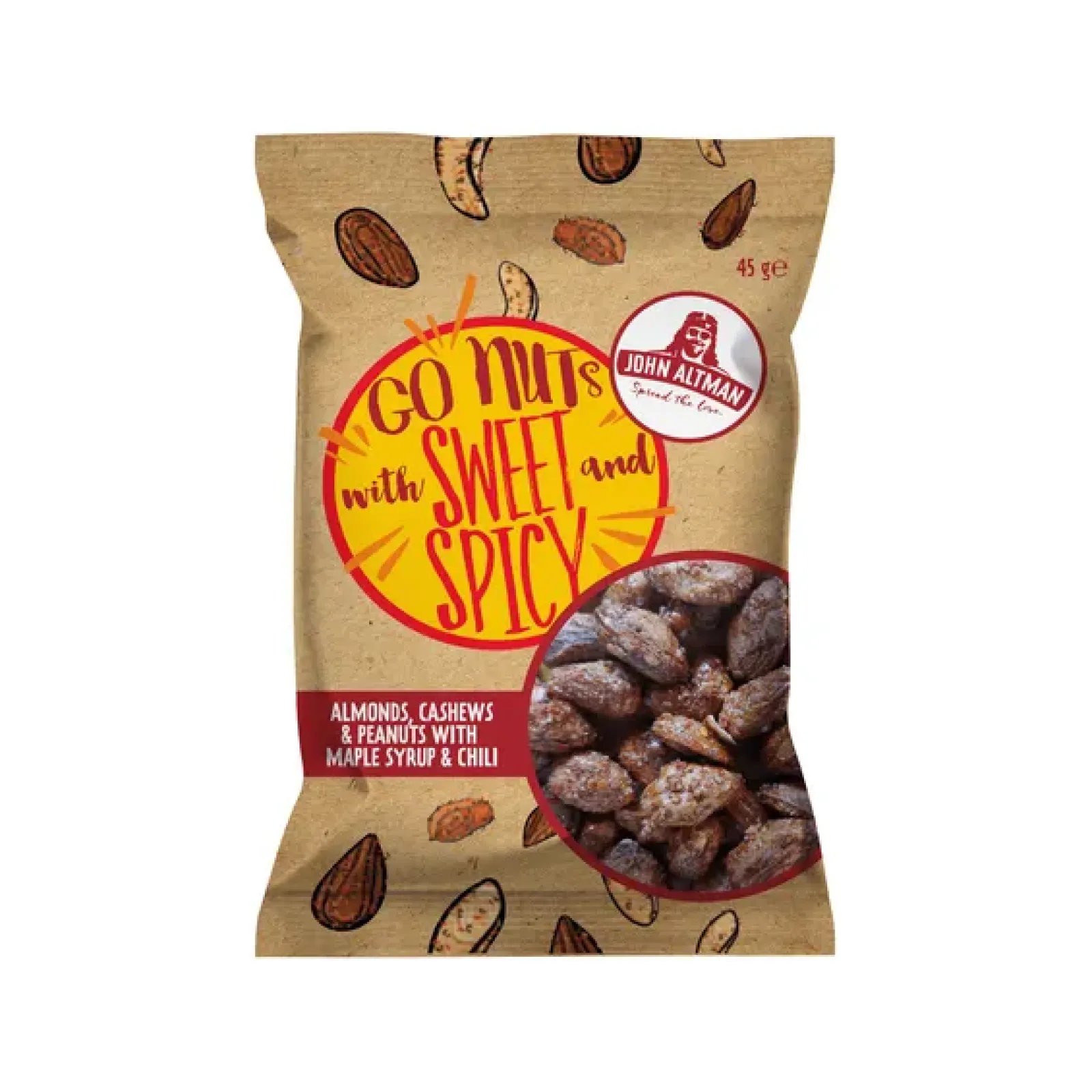John Altman Mixed Nuts Maple Syrup Chilli Zakje (12x45gr) Online