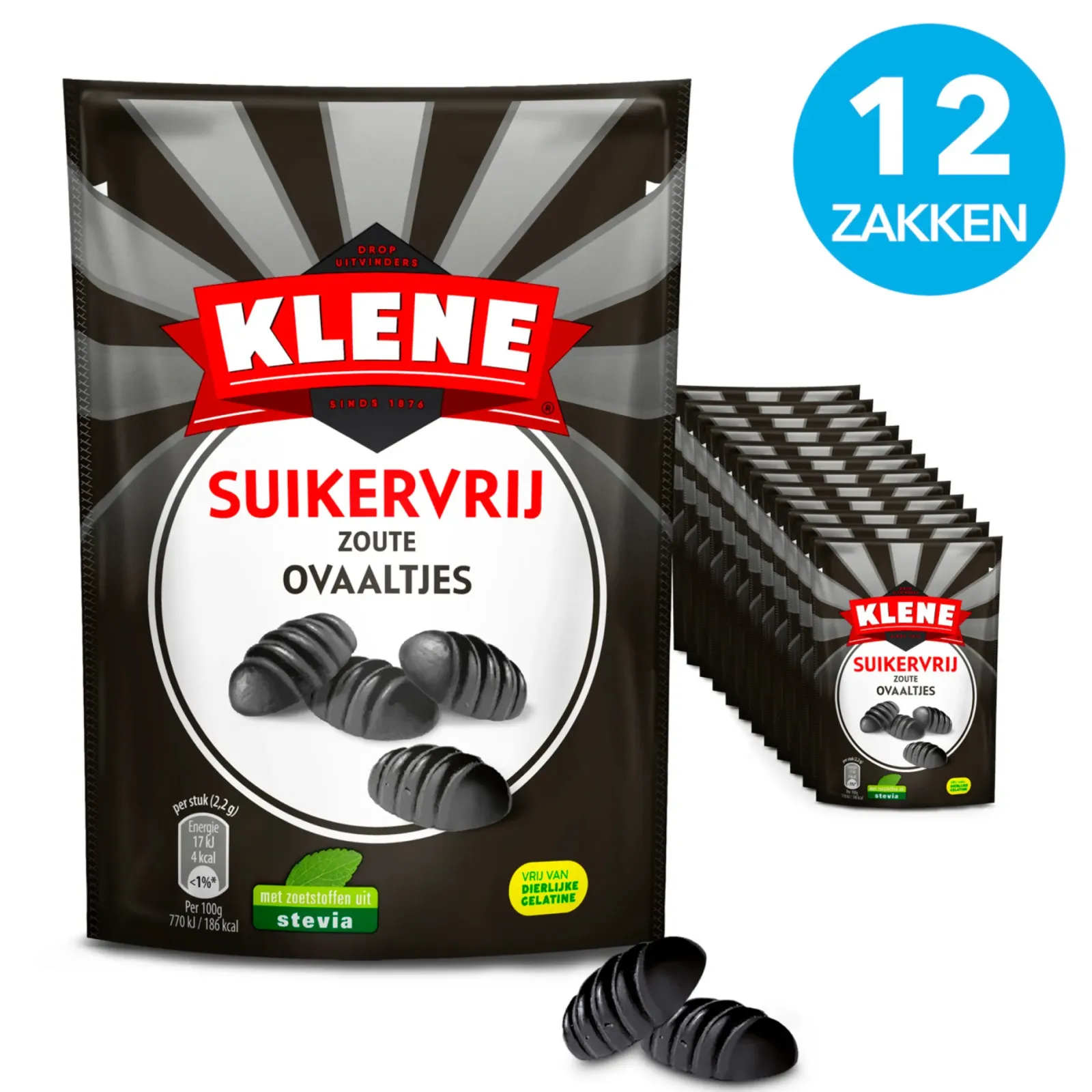 Klene Suikervrij Zoute Ovaaltjes (12x 110gr) Hot