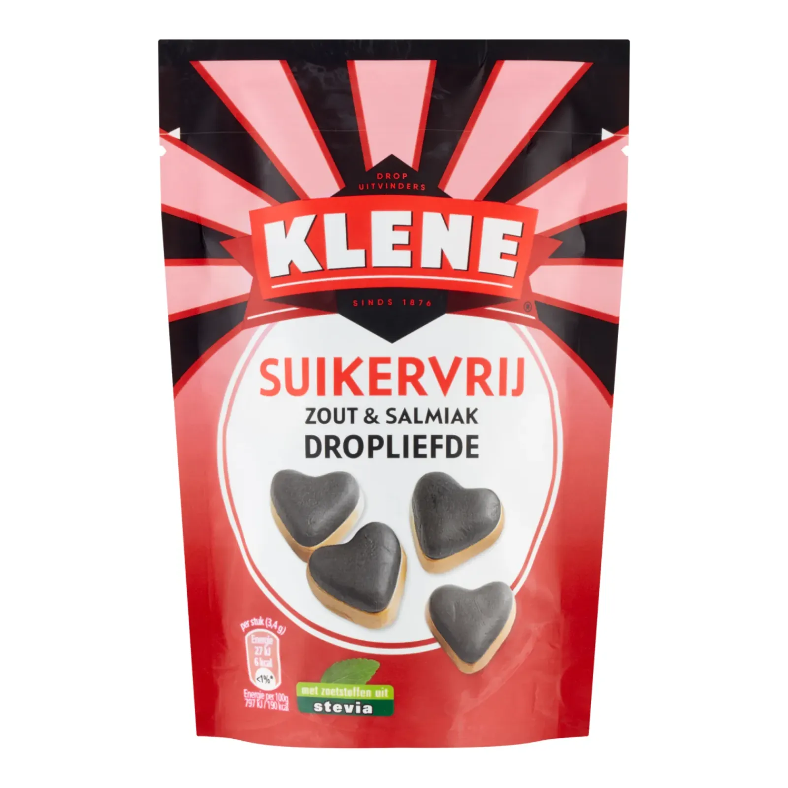Klene Suikervrij Zout & Salmiak Dropliefde zakje (12x 90gr) Sale