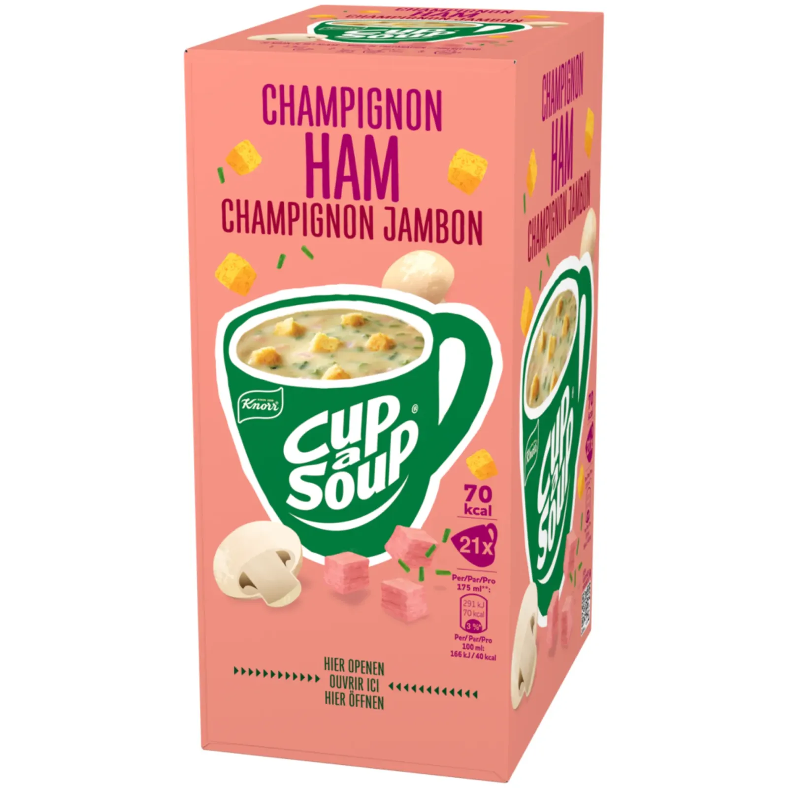 Knorr Cup-a-Soup Champignon Ham (21x 175ml) New