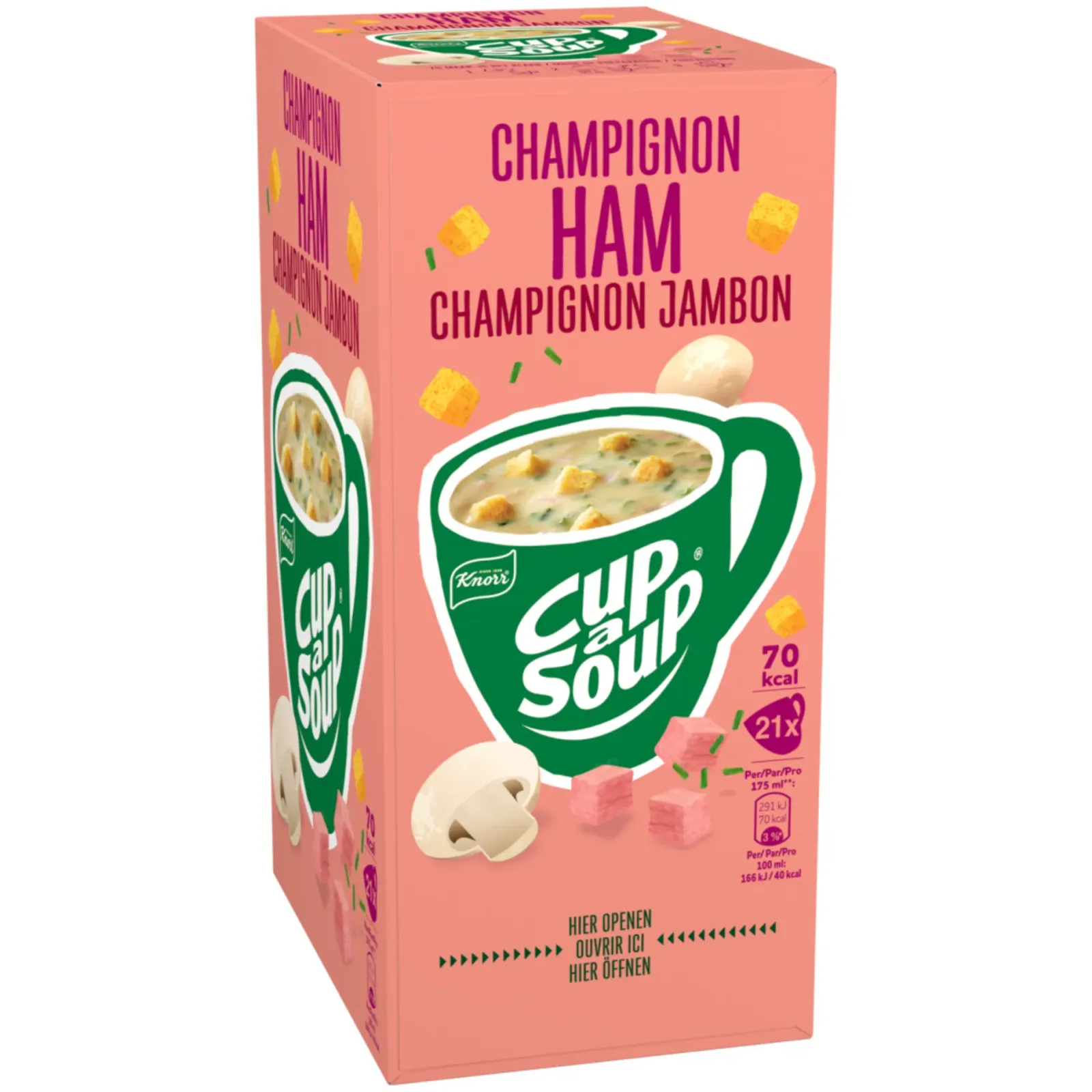 Knorr Cup-a-Soup Champignon Ham (21x 175ml) New