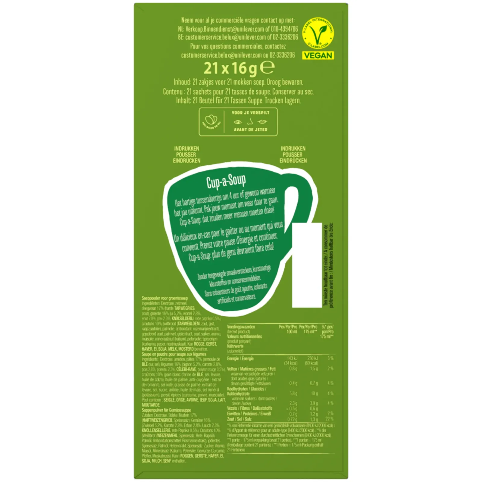 Knorr Cup-a-Soup Groente (21×175 ml) Online