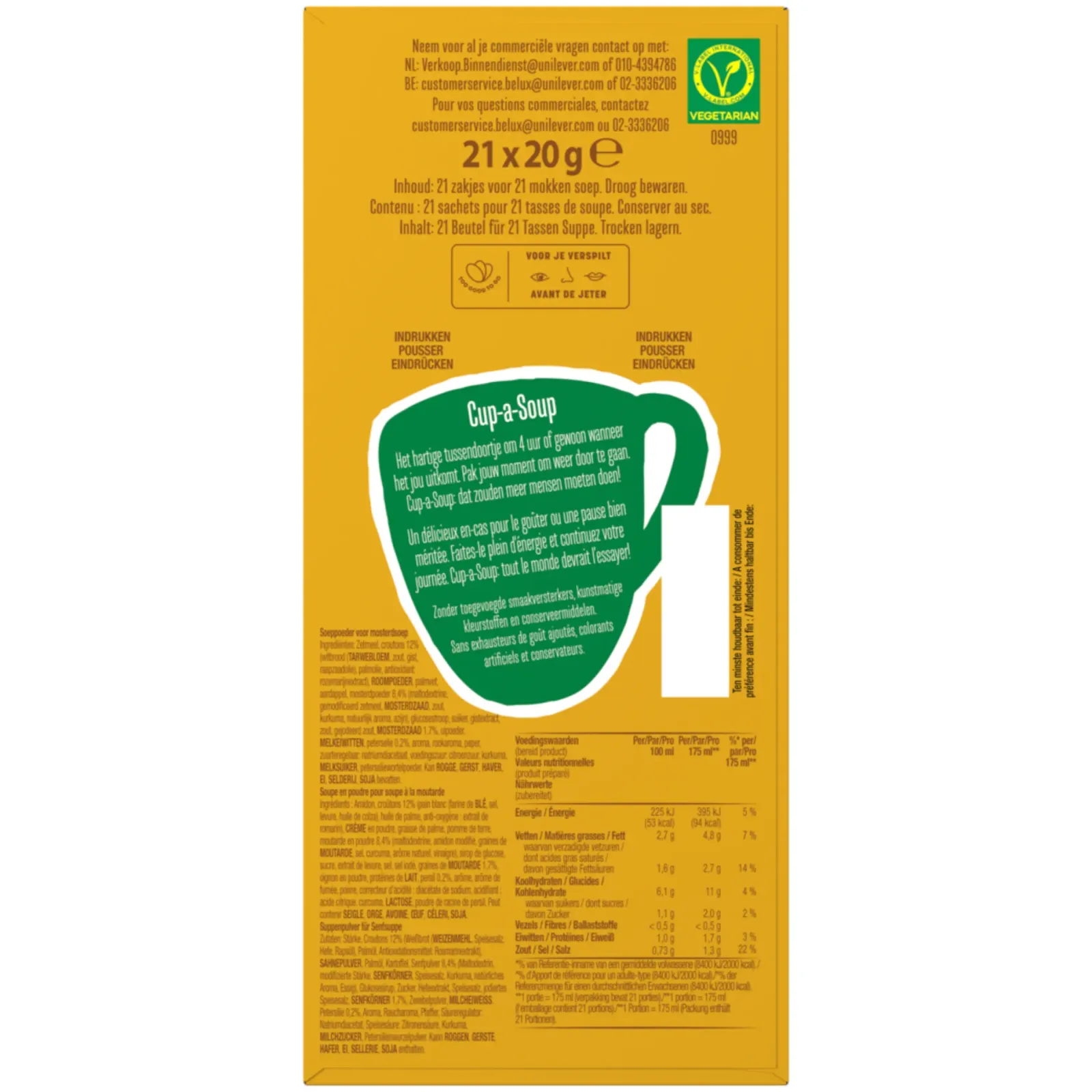 Knorr Cup-a-Soup Mosterd (21x 175ml) Clearance