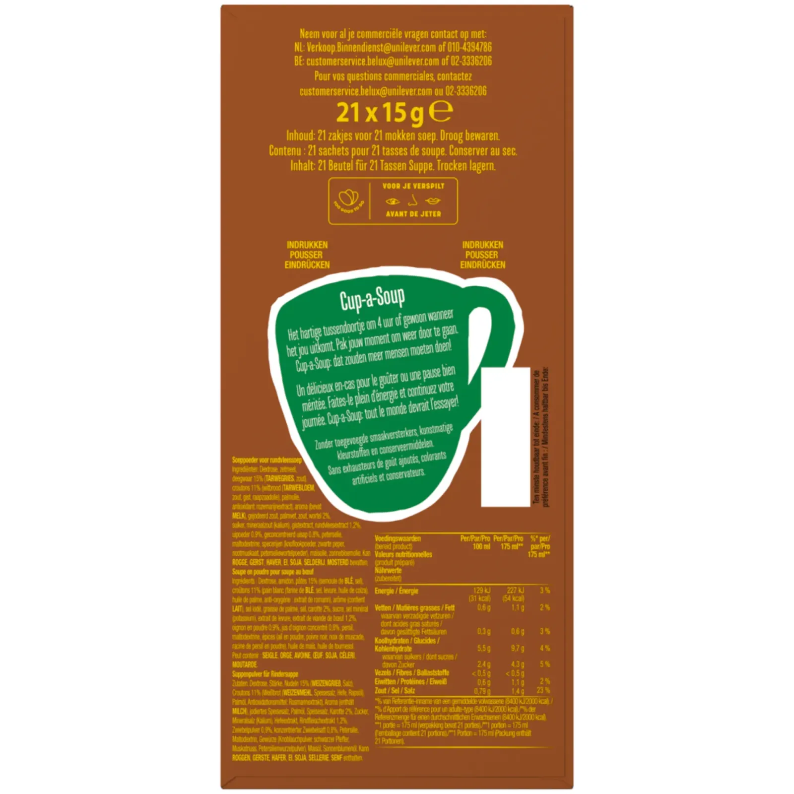 Knorr Cup-a-Soup Rundvlees (21x 175ml) Sale