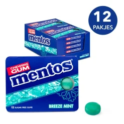 Mentos Kauwgom Breeze Mint Suikervrij Blister (12 stuks) Sale