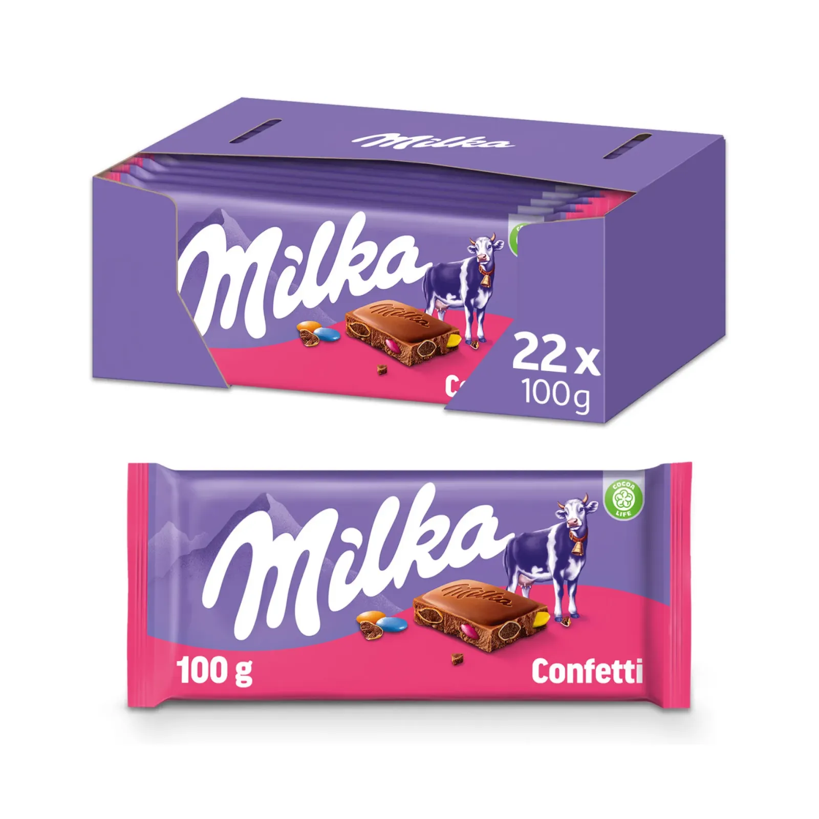 Milka Tablet Confetti (22x 100gr) New