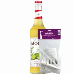 Monin Siroop Citron Vert (70 cl) + Siroop Pompje (10Ml) New