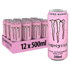 Monster Energy Ultra Strawberry Dreams Zero Sugar blik (12x 500ml) Sale