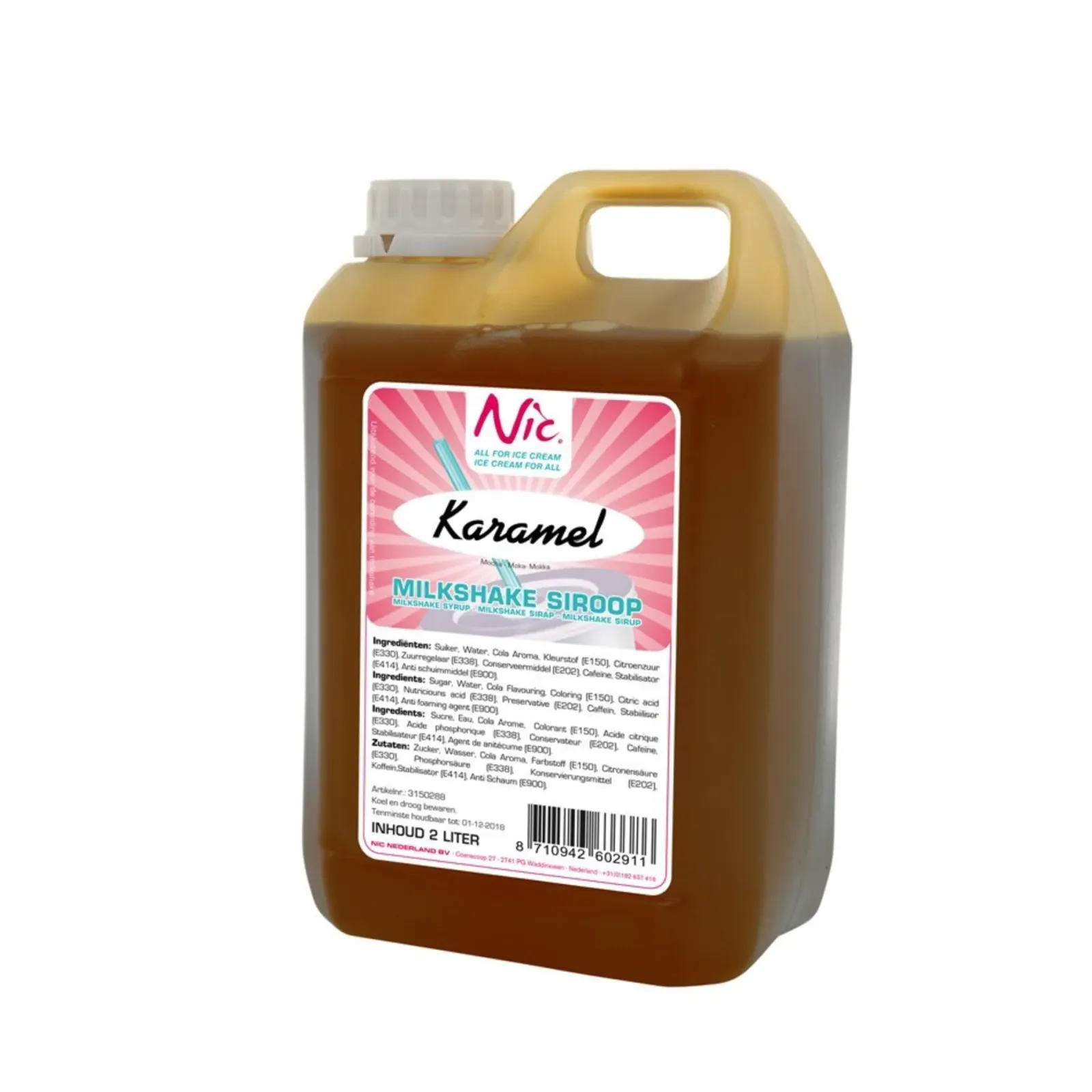 Nic Milkshakesiroop Toffee Karamel (2 liter) Best