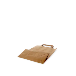 Papieren Draagtas Klein 22+10x28cm Bruin (250 stuks) Outlet