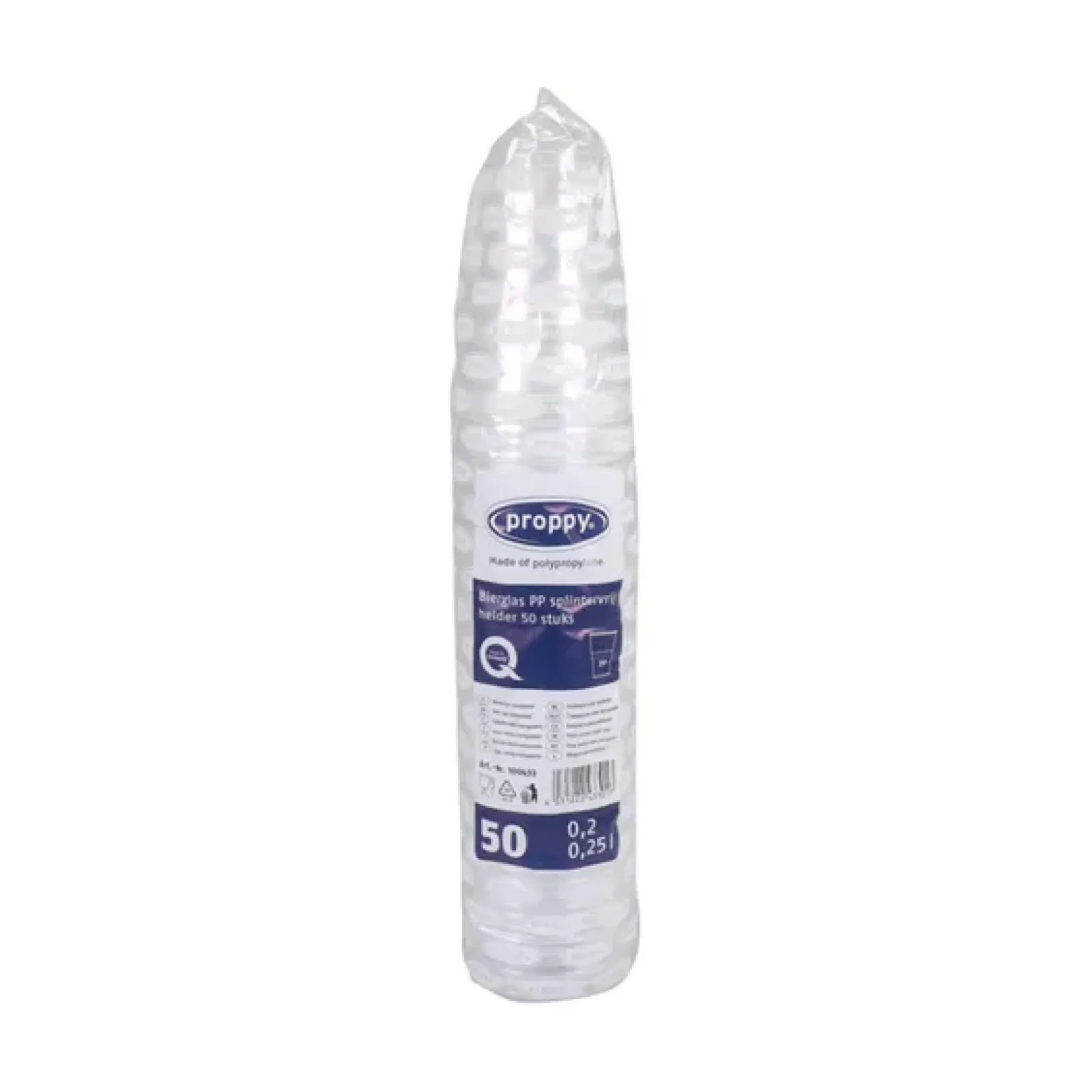 Merkloos Plastic bierglas zacht (50x 250cc) (proppy) Clearance