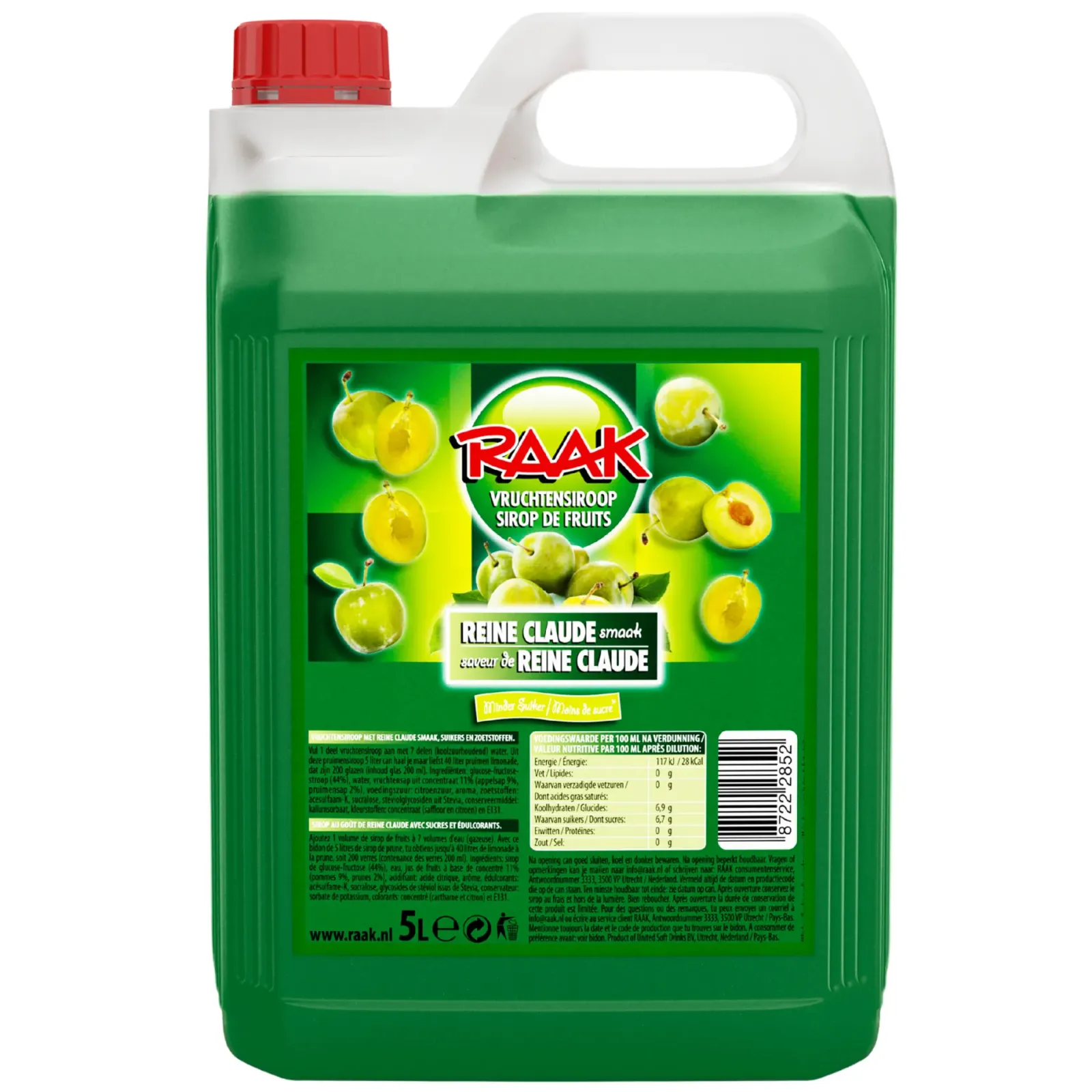 Raak Siroop Reine Claude (5 liter) Hot