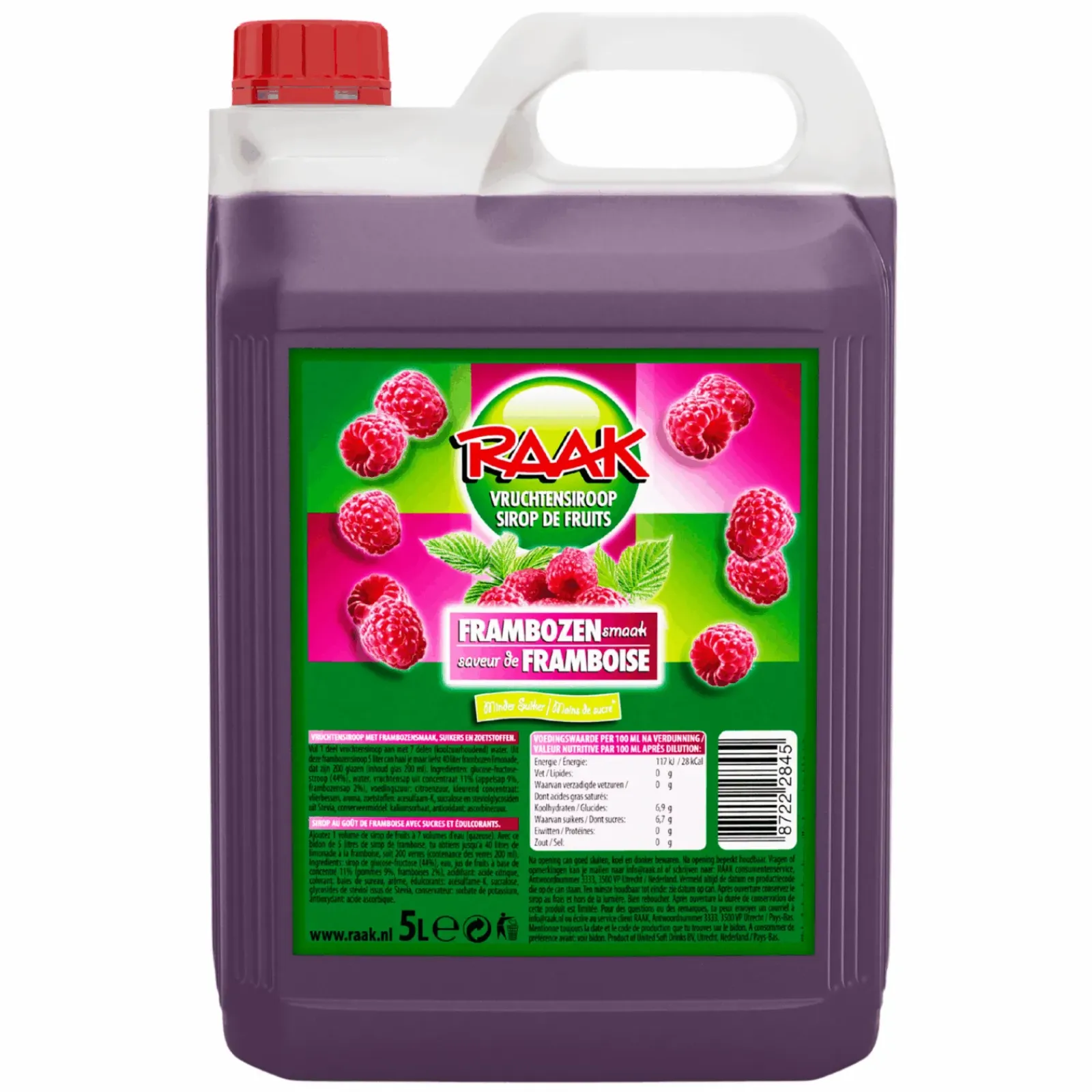 Raak Vruchtensiroop Framboos (5 liter) Best