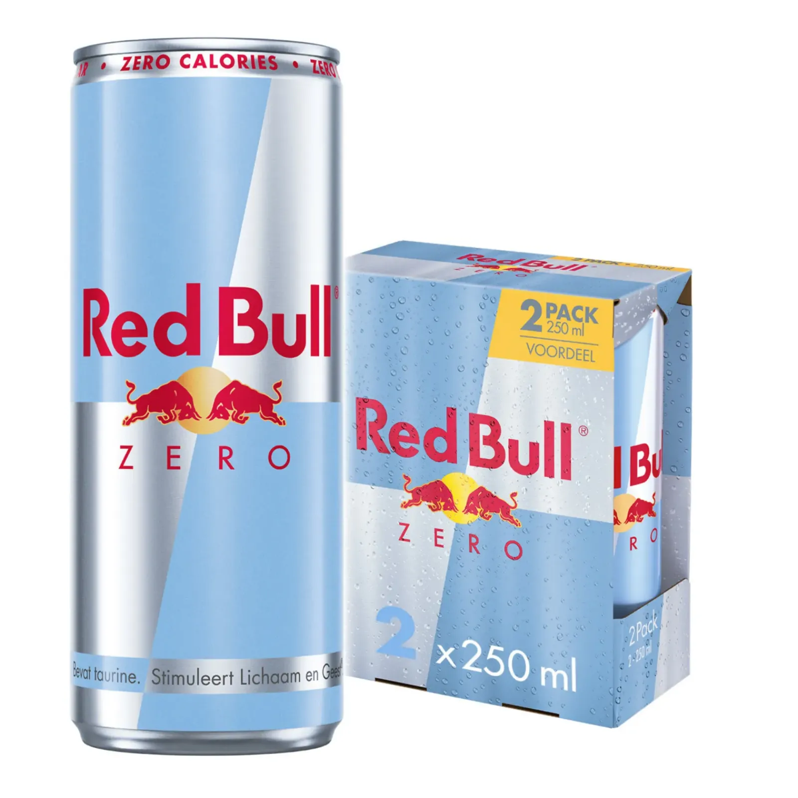 Red Bull energy drink zero blik 250ml (12x 2-pack) Hot