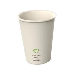 Merkloos Reusable Plastic Koffiebeker Blanco Beige (400x180cc) New