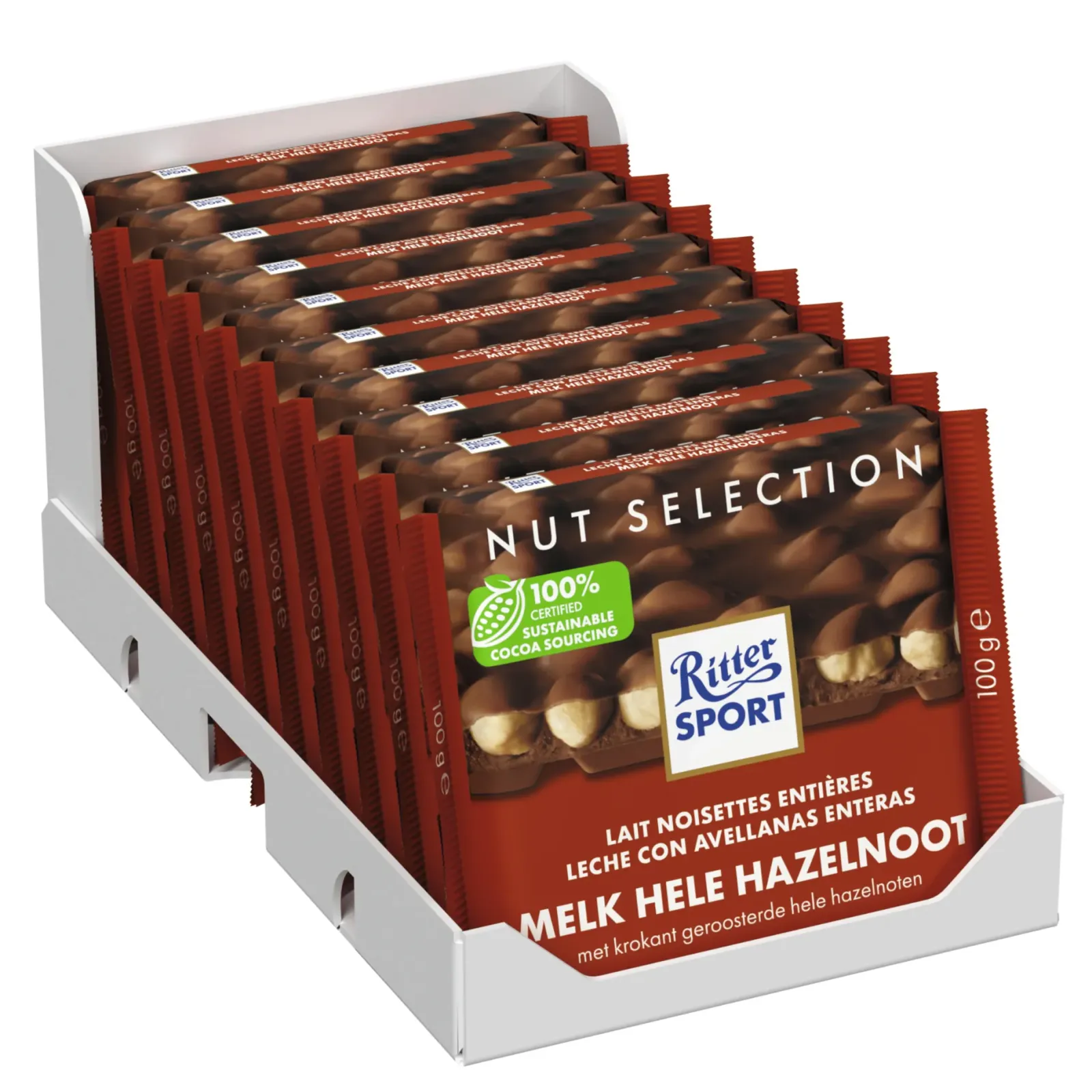 Ritter Sport Melk Hele Hazelnoot (10x 100gr) Outlet
