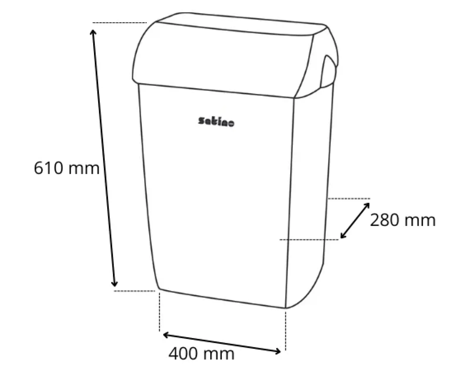 Satino Afvalbak Wit (43 liter) Best