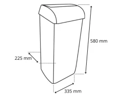Satino Black Afvalbak Kunststof (23 liter) Hot
