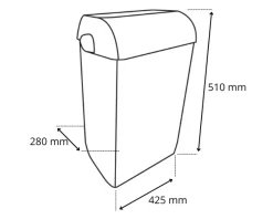 Satino Black Afvalbak Kunststof (43 liter) Outlet
