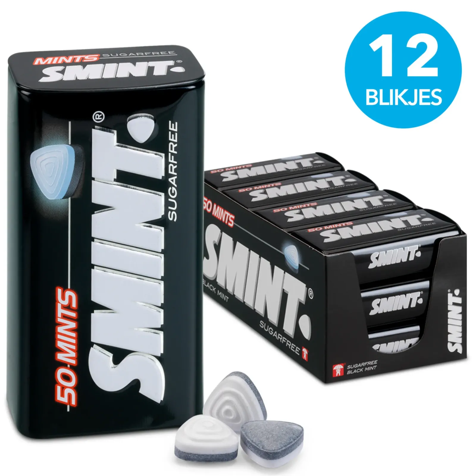 Smint XL Tin Blackmint (12x 50 stuks) Sale