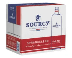 Sourcy Rood Mineraalwater Sprankelend Glas (12x75cl) New