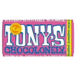 Tony's Chocolonely Tony’s Chocolonely Reep Wit Framboos Knettersuiker (15x 180gr) Clearance