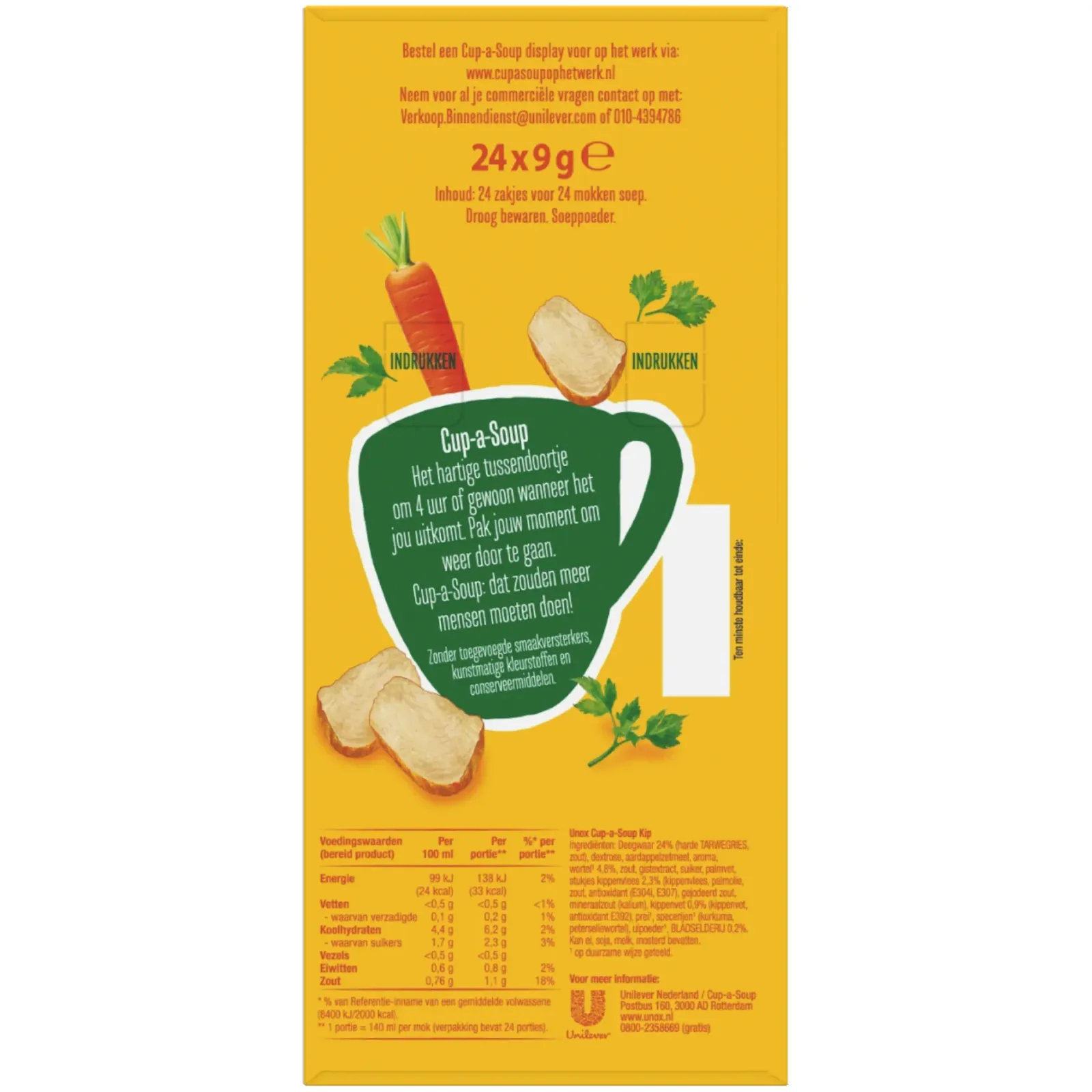Cup-a-Soup Unox Kip (24x 140ml) New