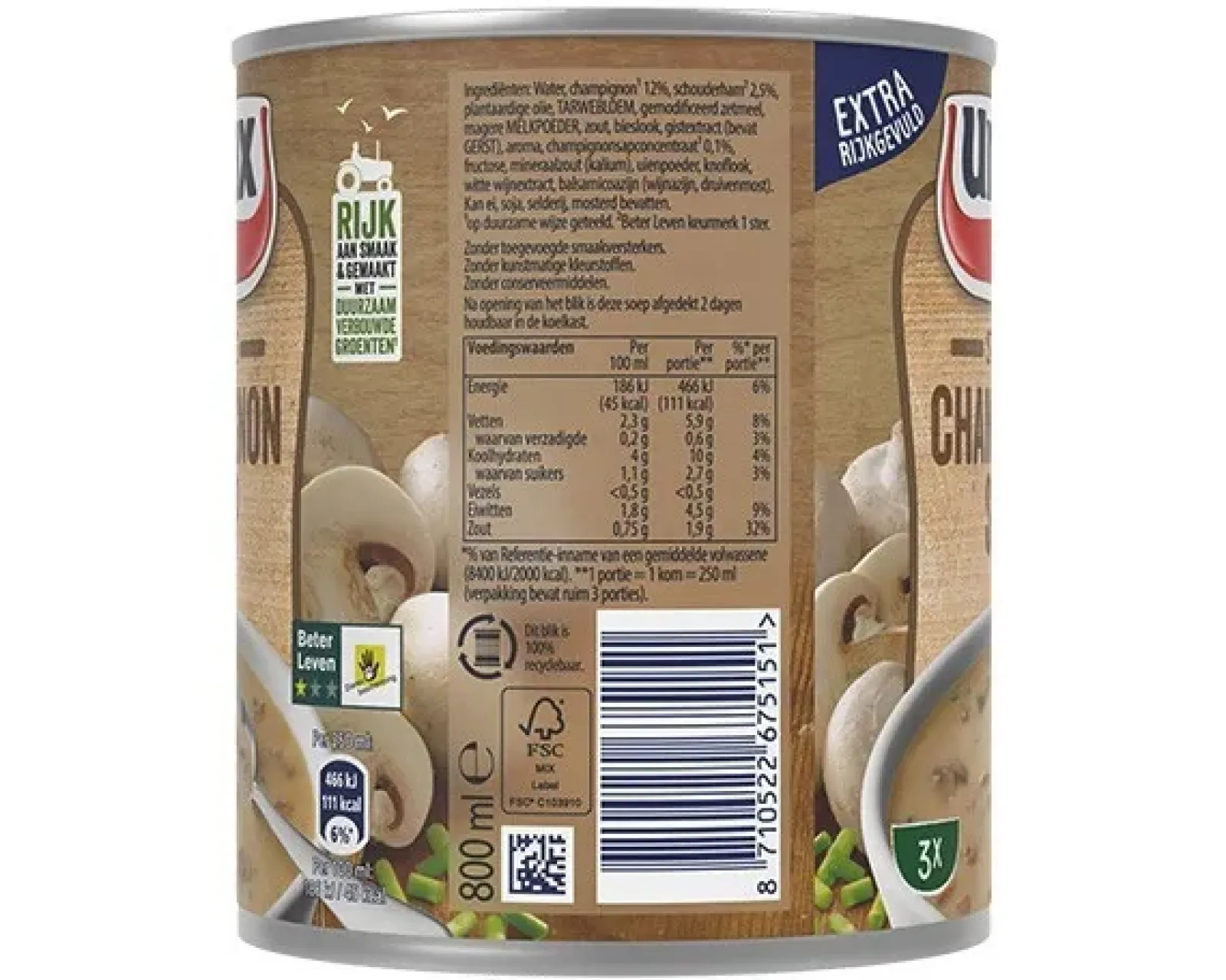 Unox Stevige Champignonsoep (6x 0,8 liter) Outlet