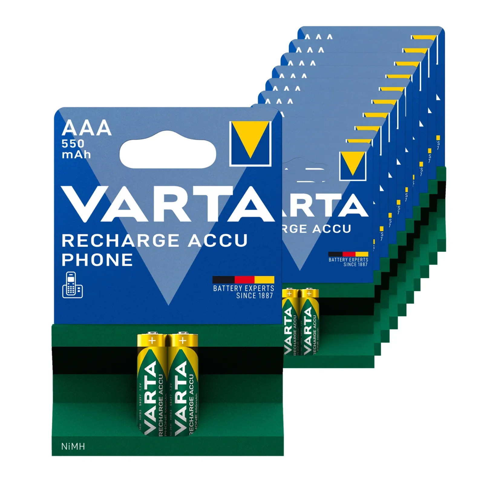 Varta AAA Oplaadbare Batterijen Phone HR03 500mAh (10x 2 stuks) Outlet