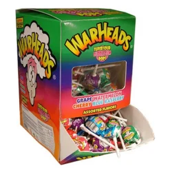 Warheads Super Sour Bubblegum Pops (100 stuks) New