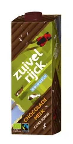 Zuivelrijck biologische chocolademelk pak (12x 1liter) Clearance
